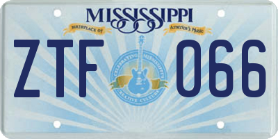 MS license plate ZTF066