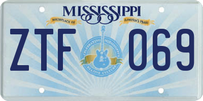MS license plate ZTF069