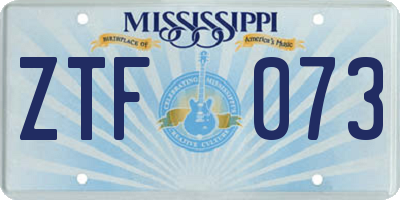 MS license plate ZTF073