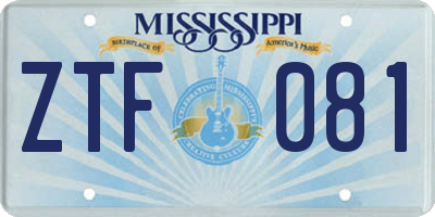 MS license plate ZTF081