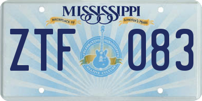 MS license plate ZTF083