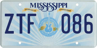MS license plate ZTF086