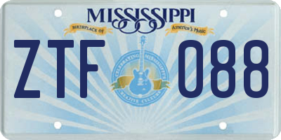 MS license plate ZTF088