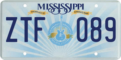 MS license plate ZTF089