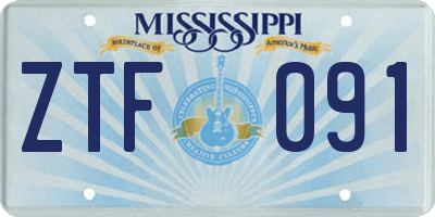 MS license plate ZTF091