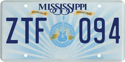 MS license plate ZTF094