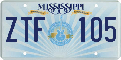 MS license plate ZTF105