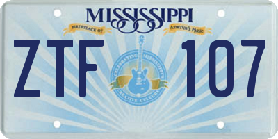 MS license plate ZTF107