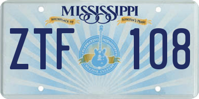 MS license plate ZTF108