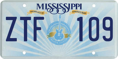 MS license plate ZTF109