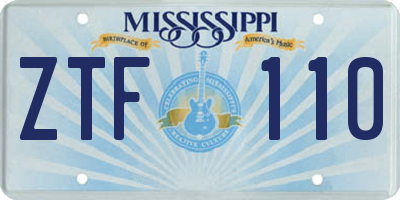 MS license plate ZTF110