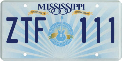MS license plate ZTF111