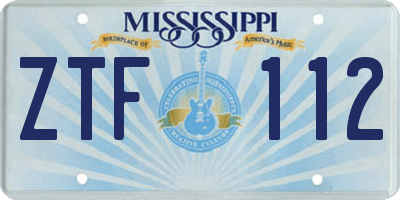 MS license plate ZTF112