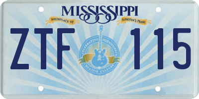 MS license plate ZTF115