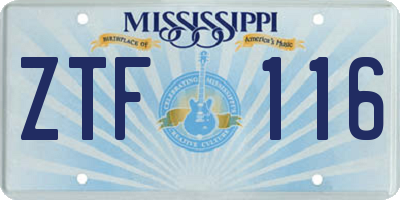 MS license plate ZTF116