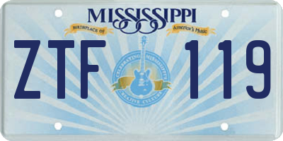 MS license plate ZTF119