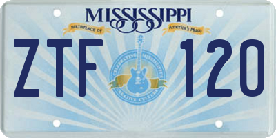 MS license plate ZTF120