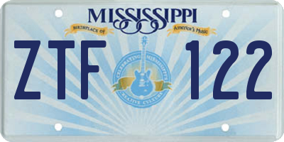 MS license plate ZTF122