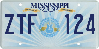 MS license plate ZTF124
