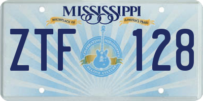MS license plate ZTF128