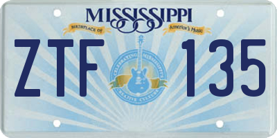 MS license plate ZTF135