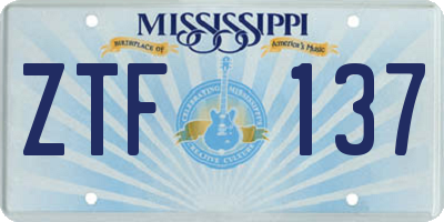 MS license plate ZTF137
