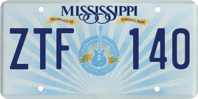 MS license plate ZTF140