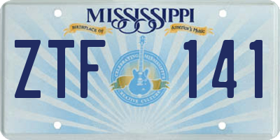 MS license plate ZTF141