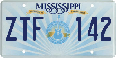 MS license plate ZTF142