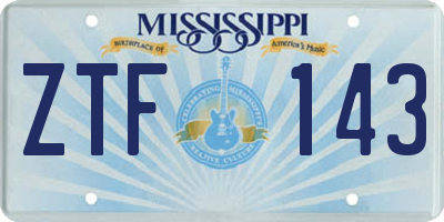 MS license plate ZTF143