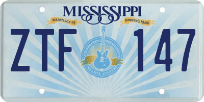 MS license plate ZTF147