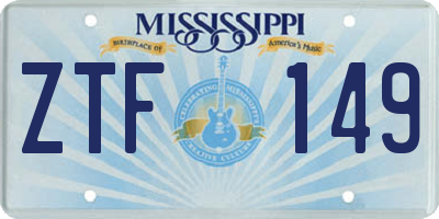 MS license plate ZTF149