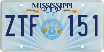 MS license plate ZTF151