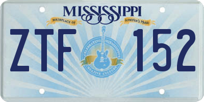 MS license plate ZTF152