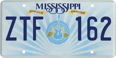 MS license plate ZTF162