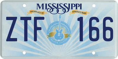 MS license plate ZTF166
