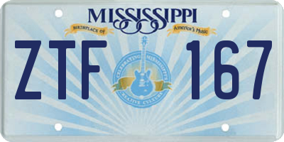 MS license plate ZTF167