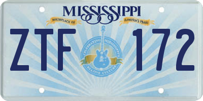 MS license plate ZTF172