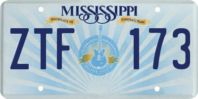 MS license plate ZTF173