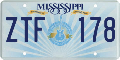 MS license plate ZTF178