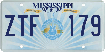 MS license plate ZTF179