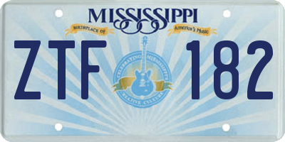 MS license plate ZTF182