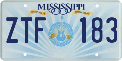 MS license plate ZTF183