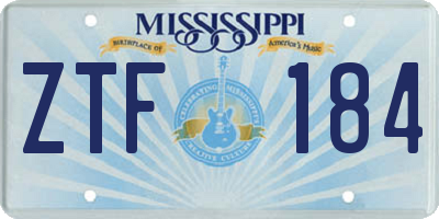 MS license plate ZTF184