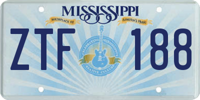 MS license plate ZTF188