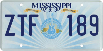 MS license plate ZTF189