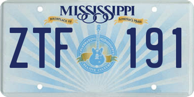 MS license plate ZTF191