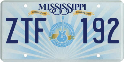 MS license plate ZTF192