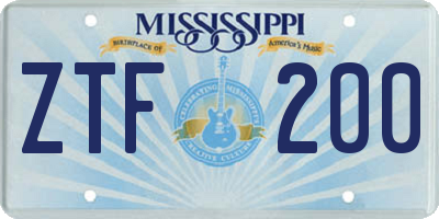 MS license plate ZTF200
