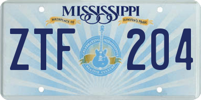 MS license plate ZTF204